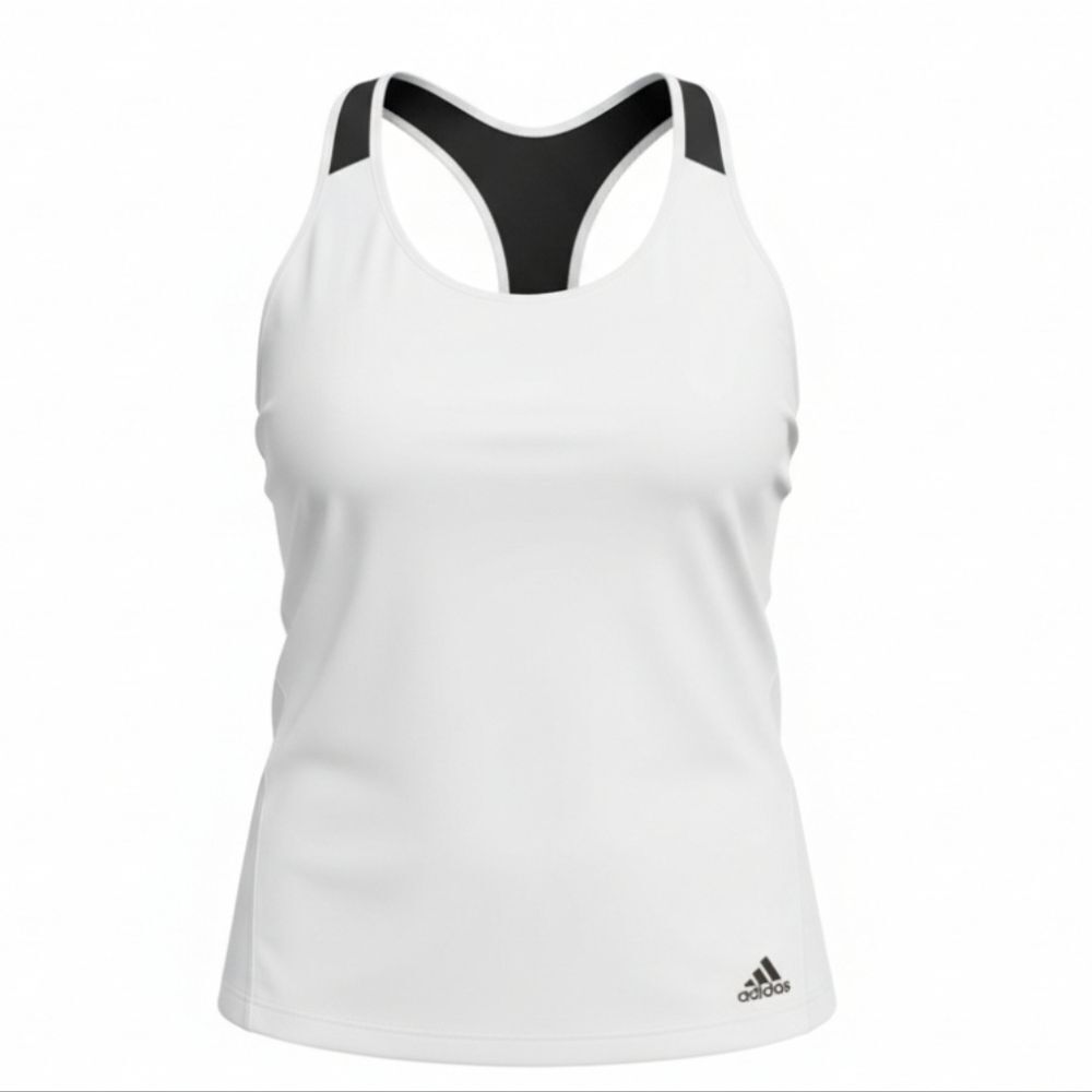 Adidas Women's White and Black Tank Top